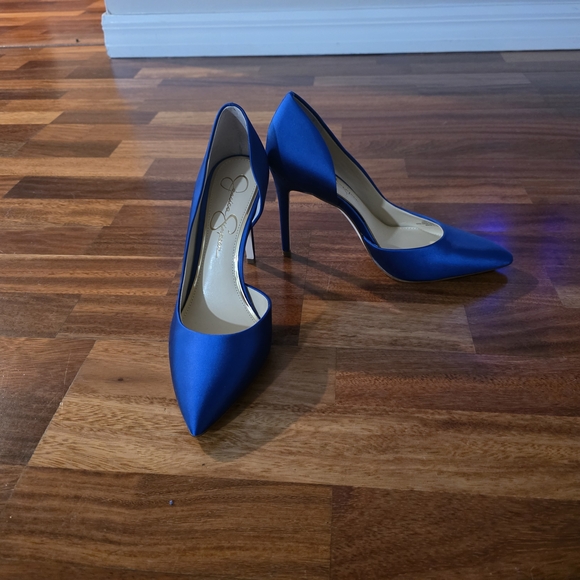 Jessica Simpson Royal Blue Satin Heels - Picture 1 of 1